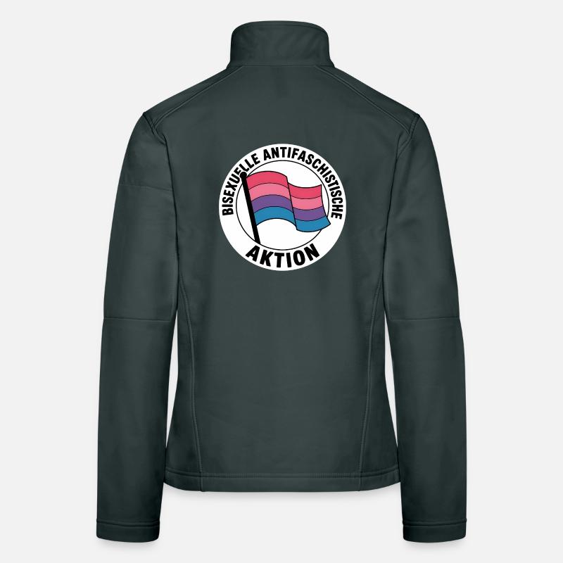 Bisexual Action - Antifa Pride Badge Women's Softshell Jacket