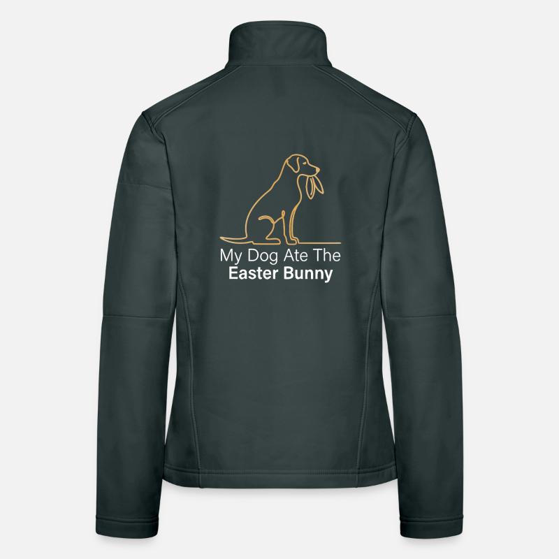 My Dog Ate the Easter Bunny Funny Easter Design Women's Softshell Jacket