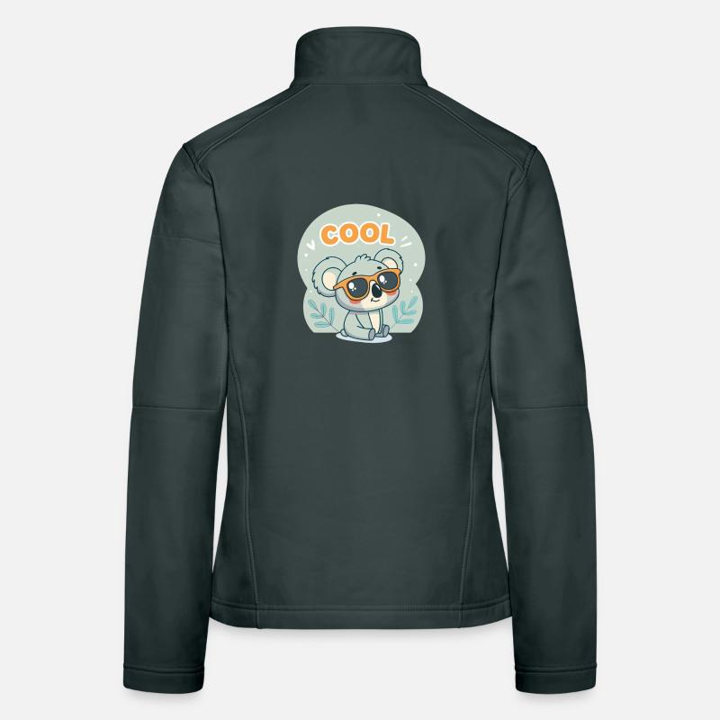 Koala Cool mit orangefarbener Brille Frauen Softshelljacke