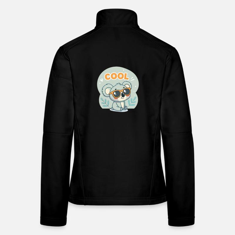Koala Cool aux lunettes orange Veste en tissu softshell Femme