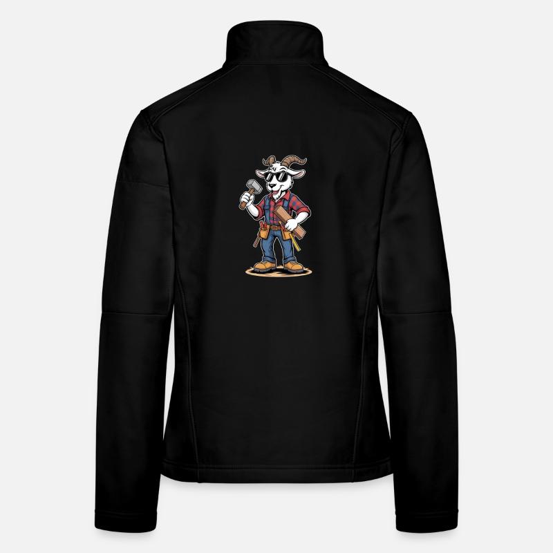 Cool Carpenter Goat Craftsman Carpenter Women's Softshell Jacket