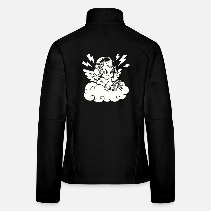Musik Engel – Cherub mit Kopfhörern Frauen Softshelljacke