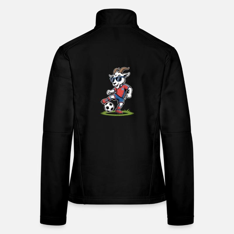 Z Soccer Goat With Sunglasses Women's Softshell Jacket