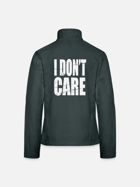 Don't Care Grunge Schriftzug - Frauen Softshelljacke - Schwarz - Hinten