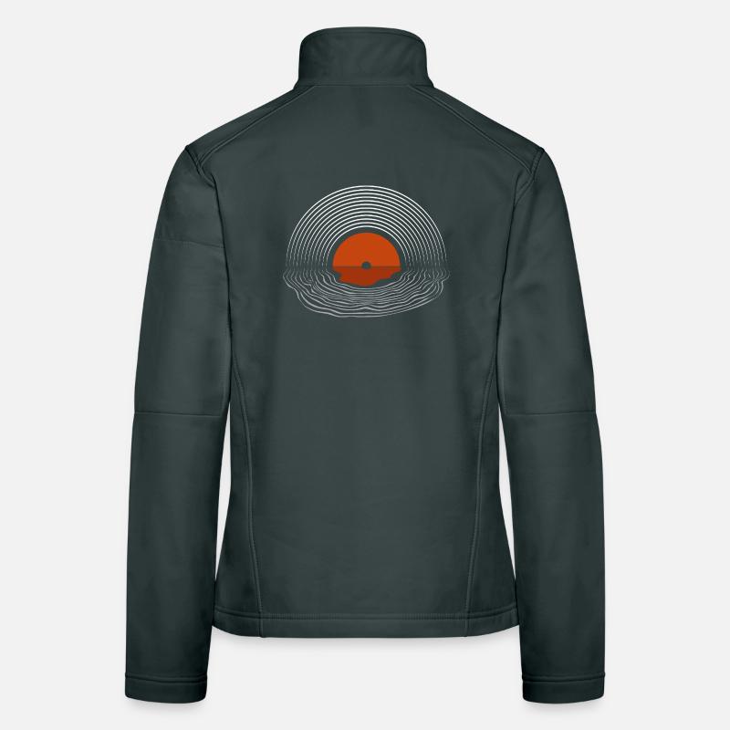 Abstract Sunset Line Art Design Frauen Softshelljacke