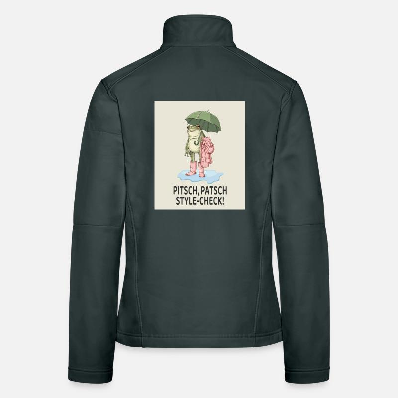 Cool frog in style check Women's Softshell Jacket