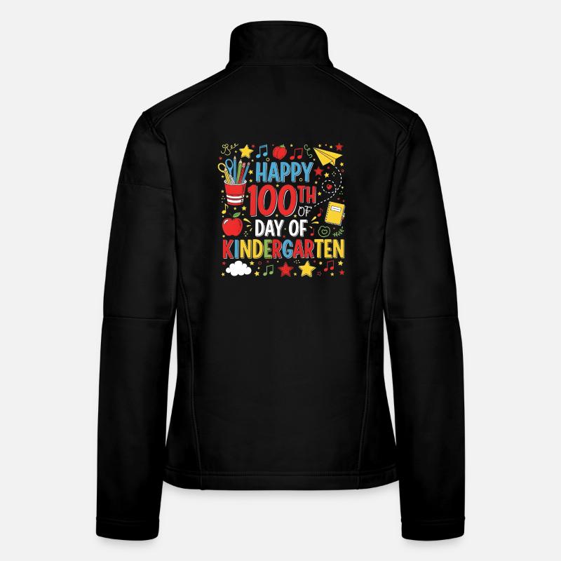100 jours de maternelle Joyeux 100e jour d’école Veste en tissu softshell Femme