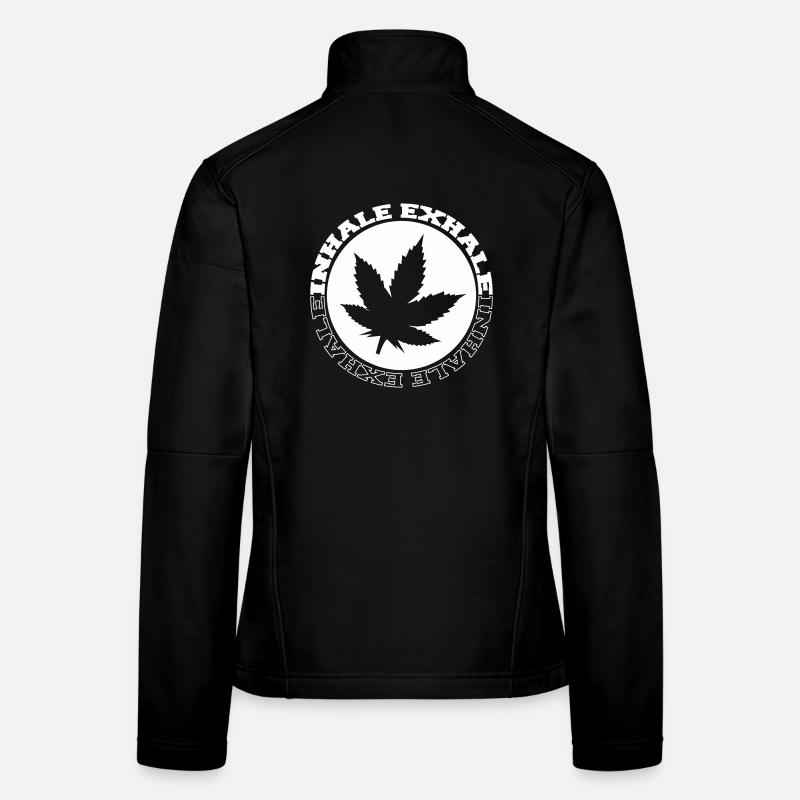 Cannabis Leaf Round Logo Women's Softshell Jacket
