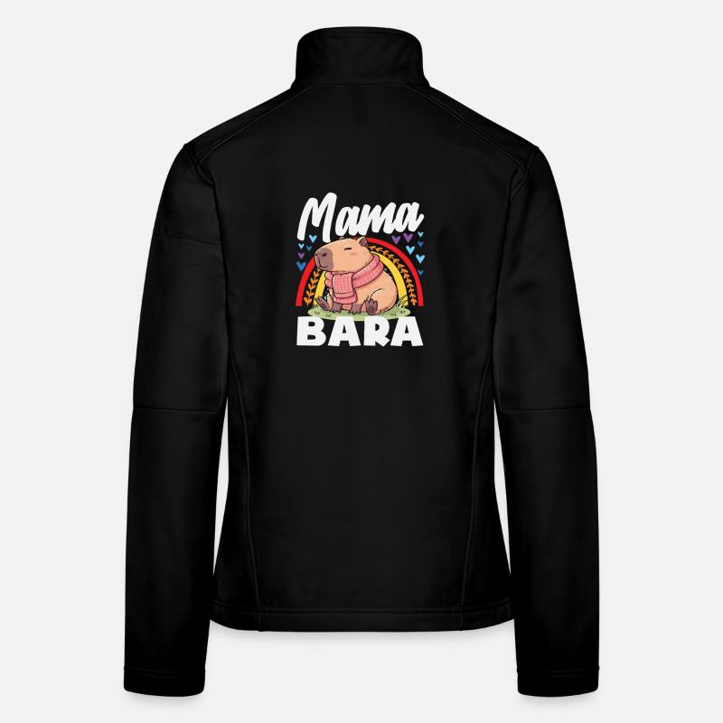Boho Rainbow Mama Bara Capybaras Cute Women's Softshell Jacket