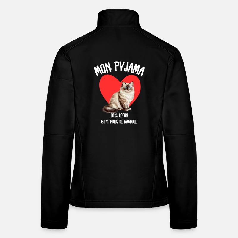 Pyjama Poils de Chat Ragdoll Humour Veste en tissu softshell Femme