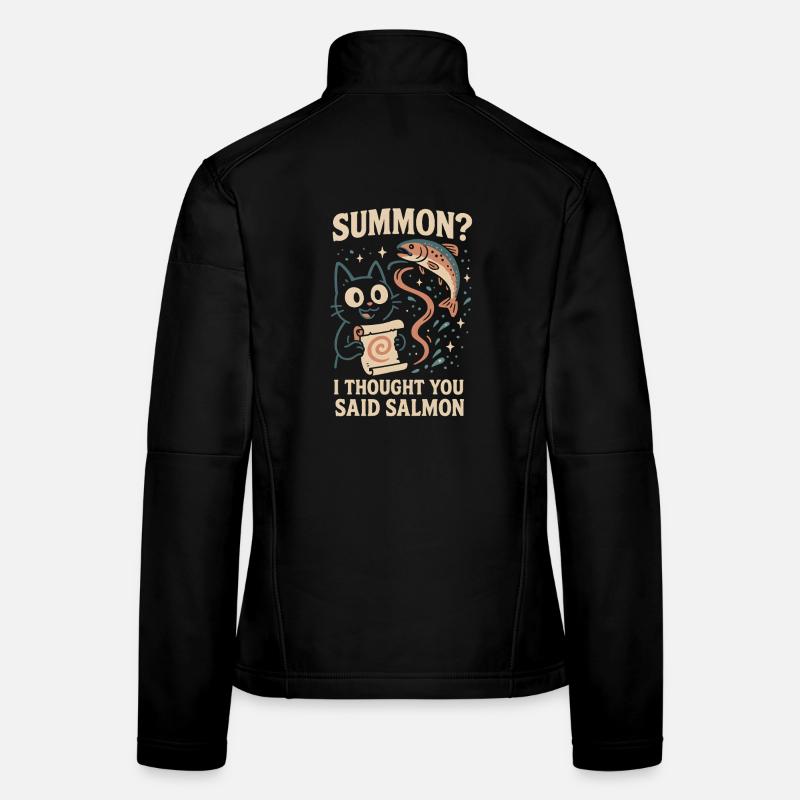 Invoquer du saumon ? | Chat Flippant Mignon Veste en tissu softshell Femme