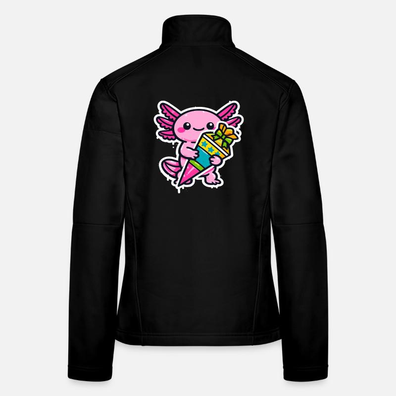 Niedliches Axolotl Kind Einschulung Schulanfang Frauen Softshelljacke
