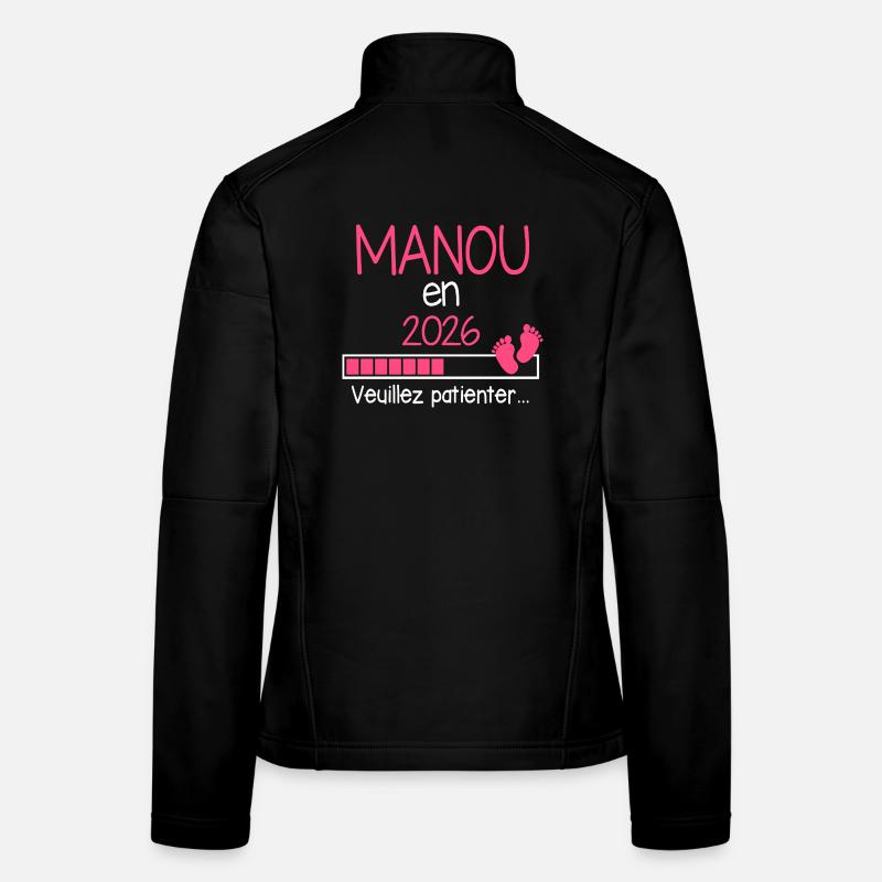 Manou in 2026 Geschenkankündigung zukünftige Großmutter Frauen Softshelljacke
