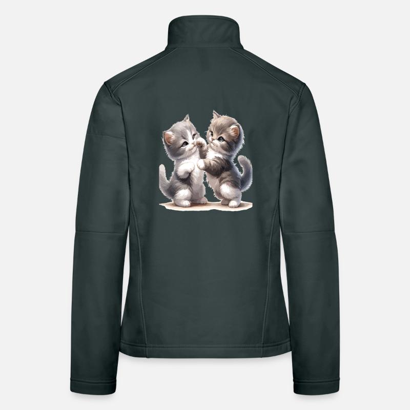 Kätzchenfreundschaft Illustration Frauen Softshelljacke