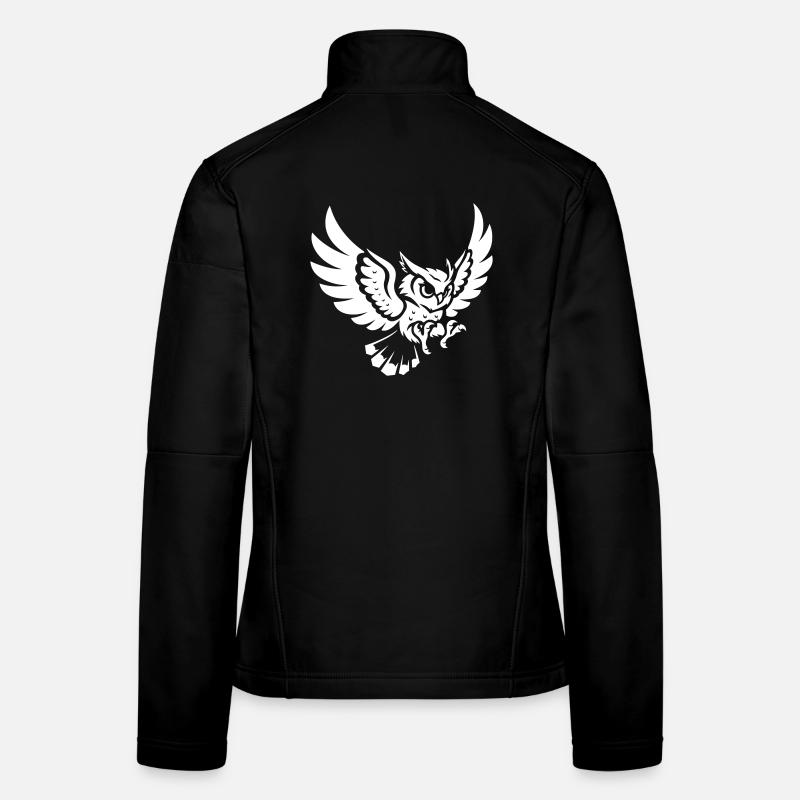Eule im Anflug – Kraftvolles Motiv Frauen Softshelljacke