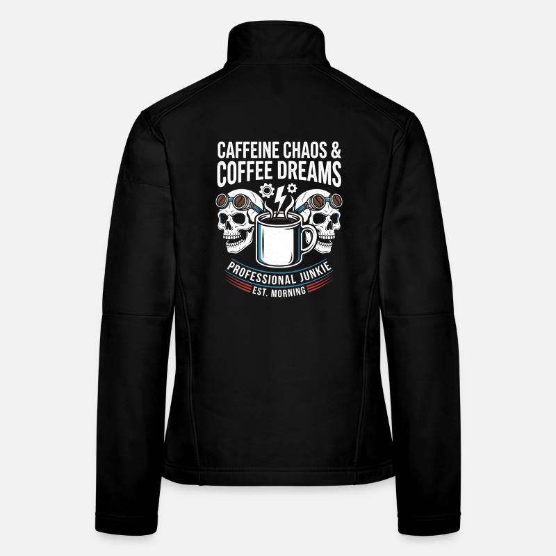 Coffee Mayhem Crânes Morning Junkie Design Veste en tissu softshell Femme