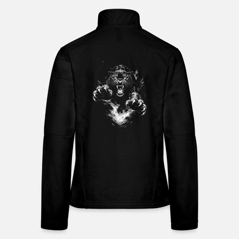 Schwarze Panther Frauen Softshelljacke