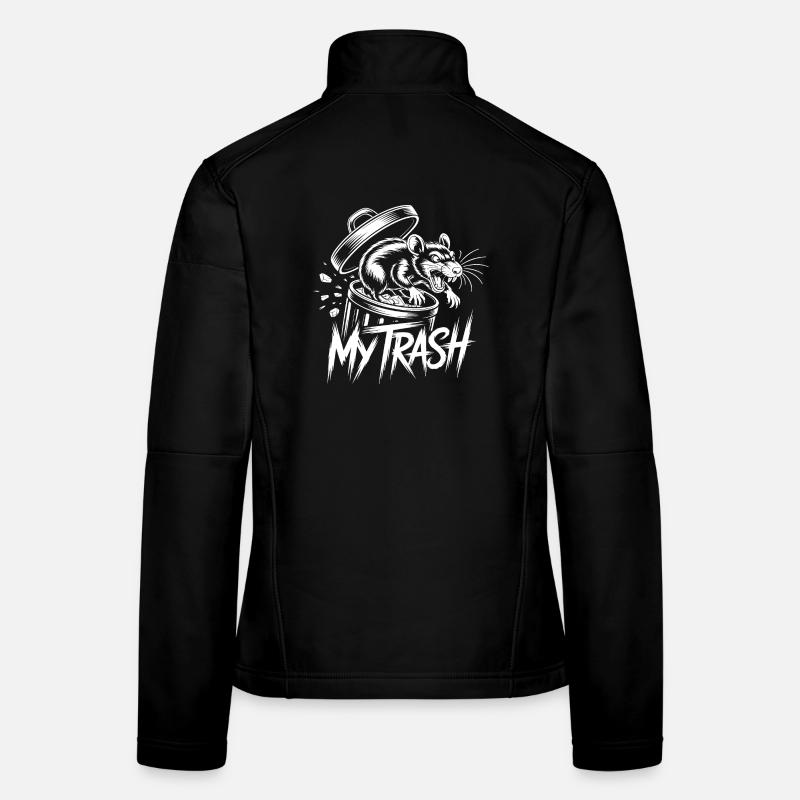 Aggressive rat in the trash can – My Trash Fun Women's Softshell Jacket