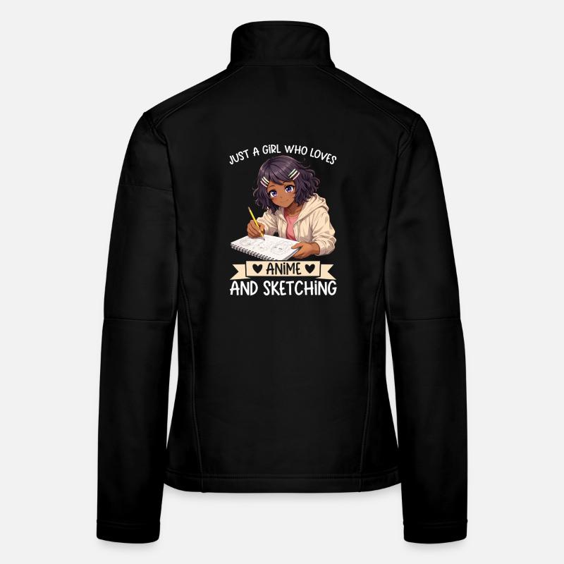 Nur Ein Mädchen, Das Anime Liebt Und Afro Zeichnet Frauen Softshelljacke