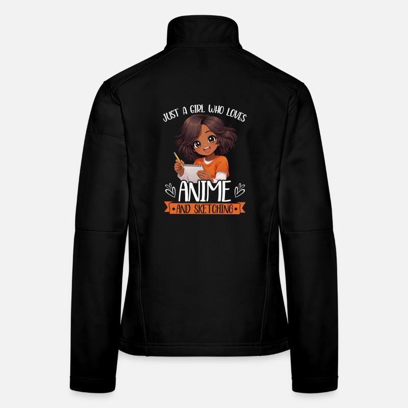 Nur Ein Mädchen, Das Anime Liebt Und Afro Zeichnet Frauen Softshelljacke
