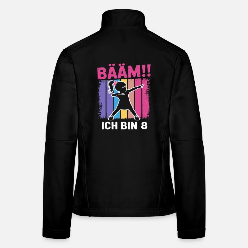 Bääm J’ai 8 ans, fille du dab, 8e anniversaire Veste en tissu softshell Femme