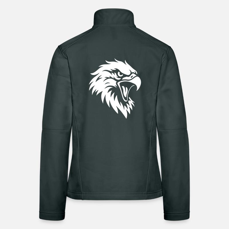 Angry Eagle Head – Tattoo Style Women's Softshell Jacket