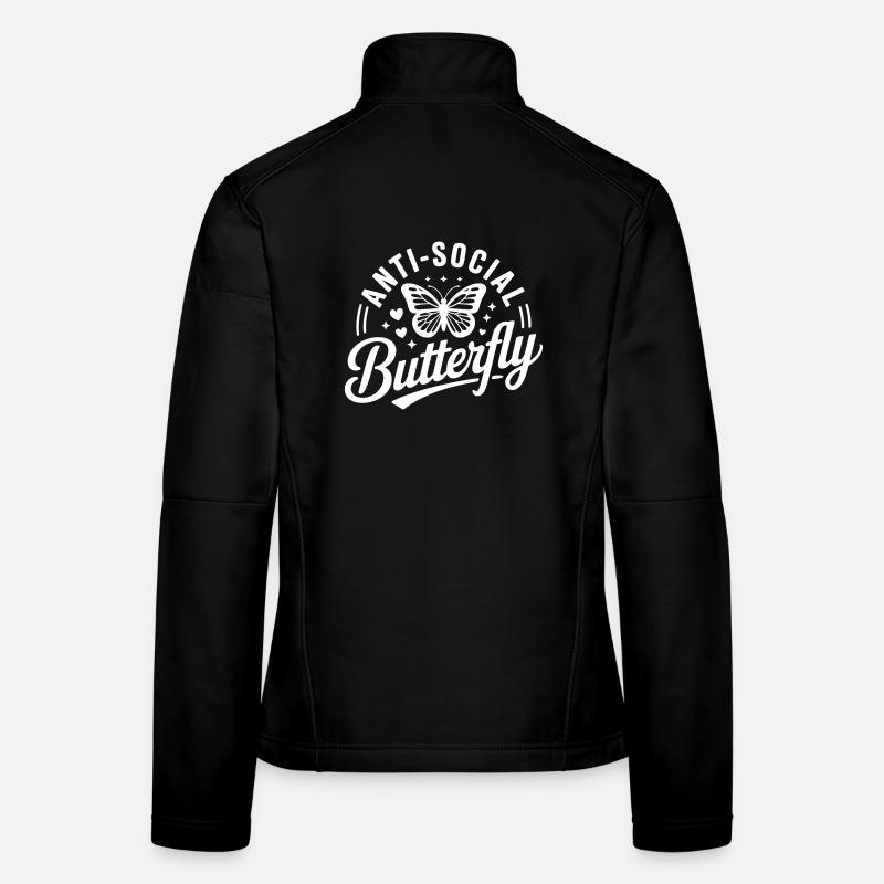 Antisoziales Schmetterlingslogo Frauen Softshelljacke