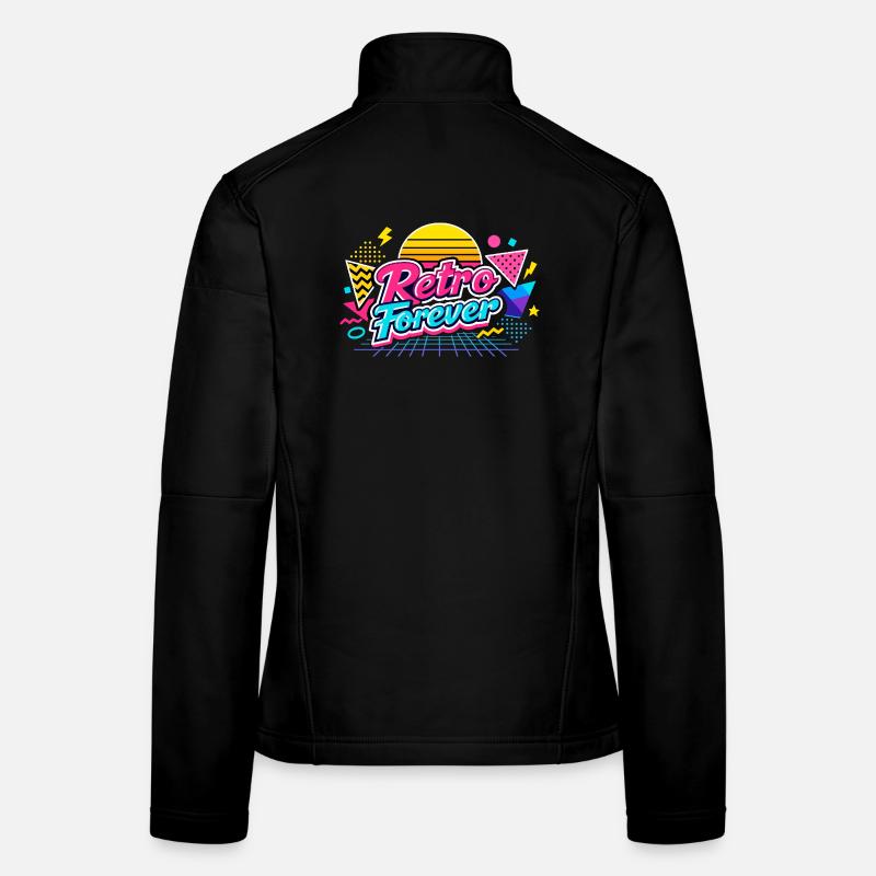 Retro Forever Neon 80er Vibe Frauen Softshelljacke