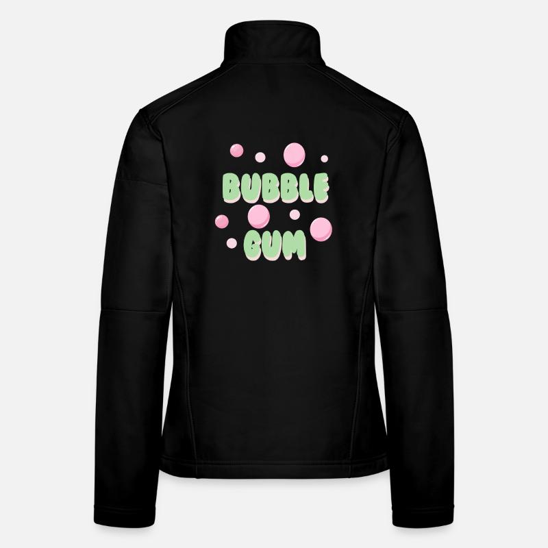 Typographie rétro pastel bubble gum Veste en tissu softshell Femme