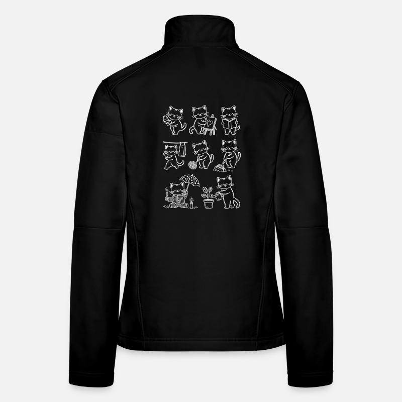 Katzen Chalk Skizzen Frauen Softshelljacke
