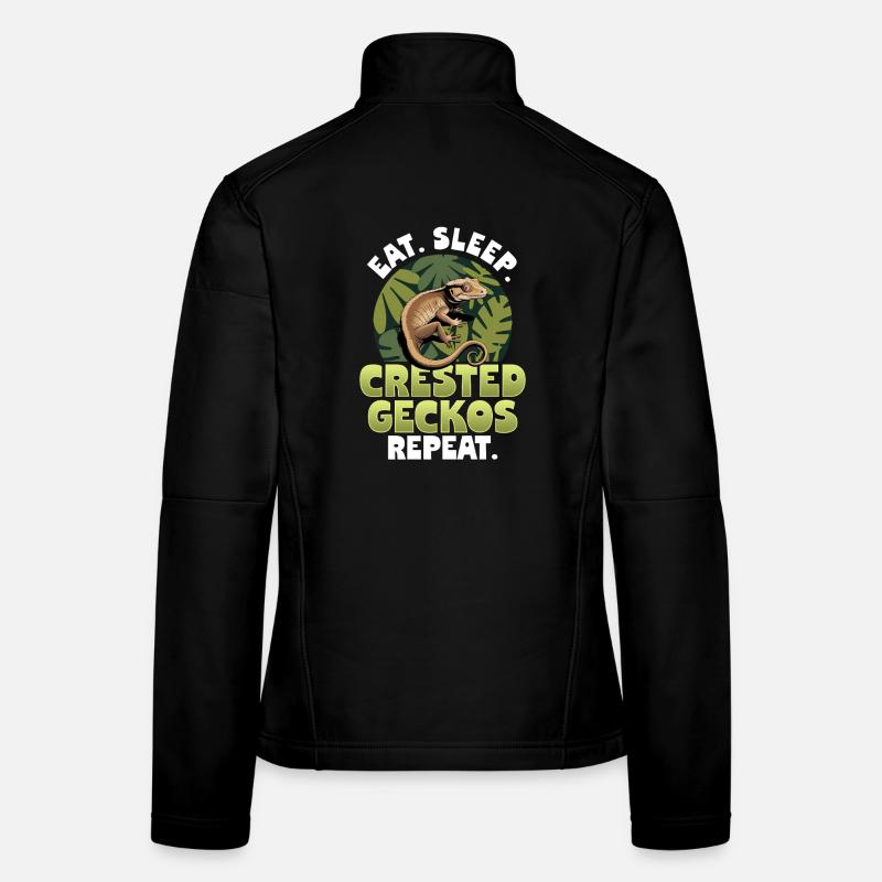 Funny Reptile Crested Gecko Women's Softshell Jacket