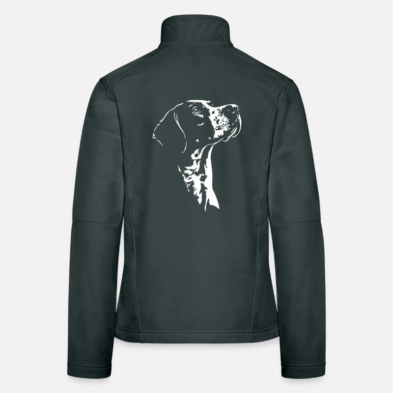 Chiens de chasse à silhouette pointer anglais Wilsigns Veste en tissu softshell Femme