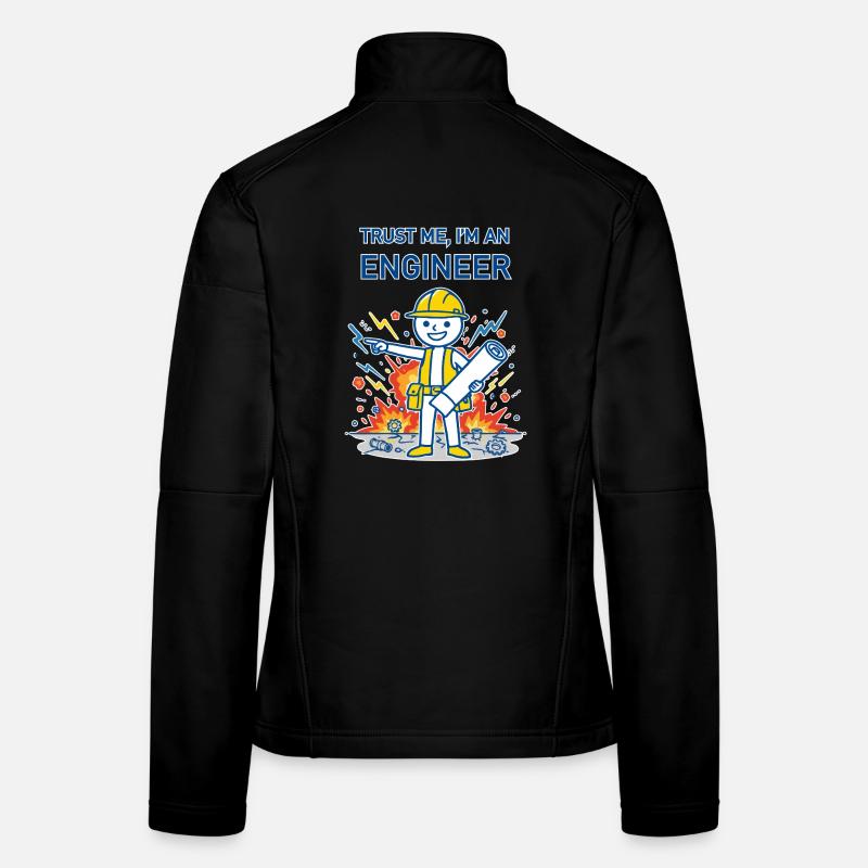 Trust Me, I'm an Engineer - for dark background - Women's Softshell Jacket - black