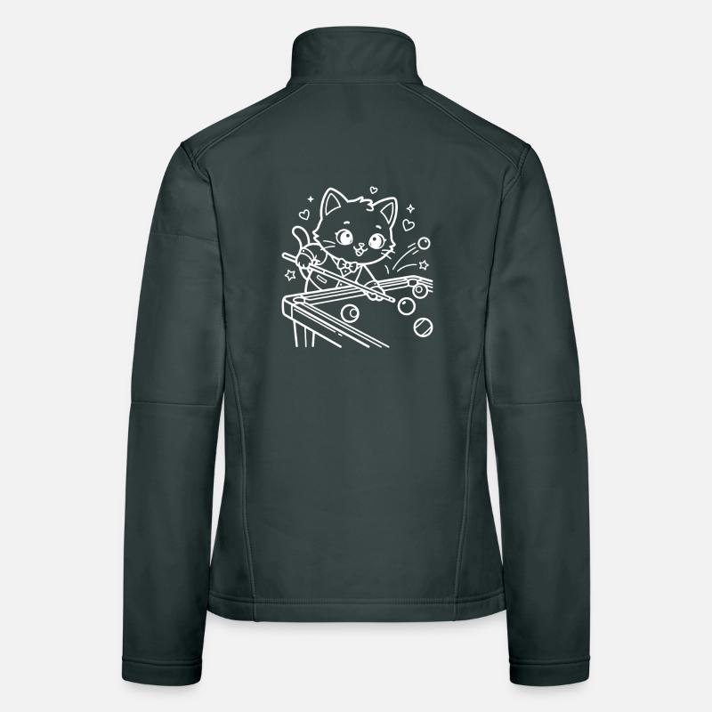 Billard Kawaii Katze Queue Sport Frauen Softshelljacke