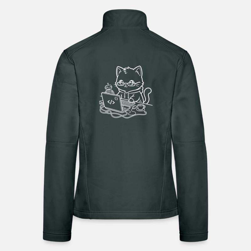 Coder Kawaii Katze Programmierer Frauen Softshelljacke