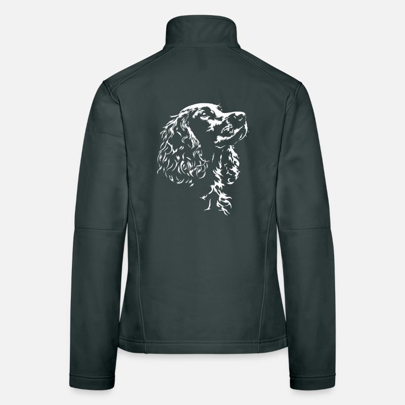 Field Spaniel Silhouette Jagdhunde Hunde Wilsigns Frauen Softshelljacke