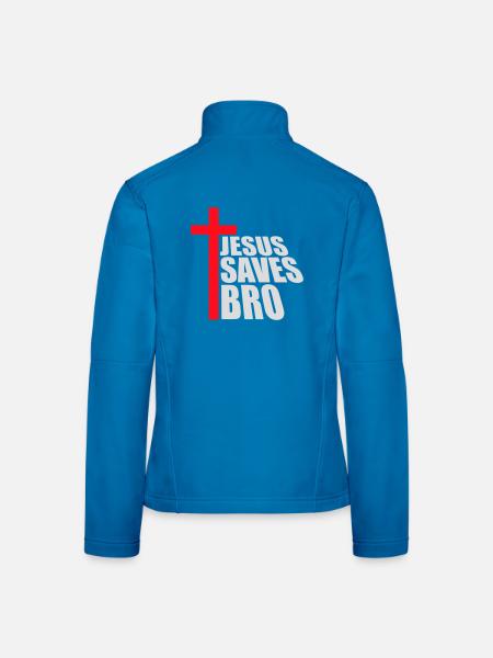 Jésus sauve un frère Dicton religieux drôle Logo de la foi - Veste en tissu softshell Femme - noir - Dos