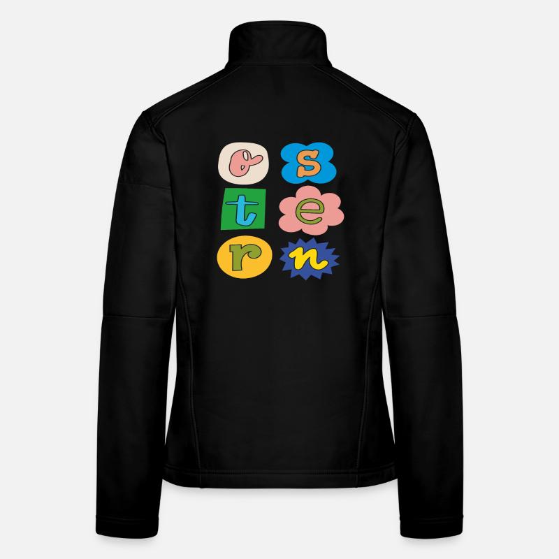 bunte Oster Buchstaben Frauen Softshelljacke