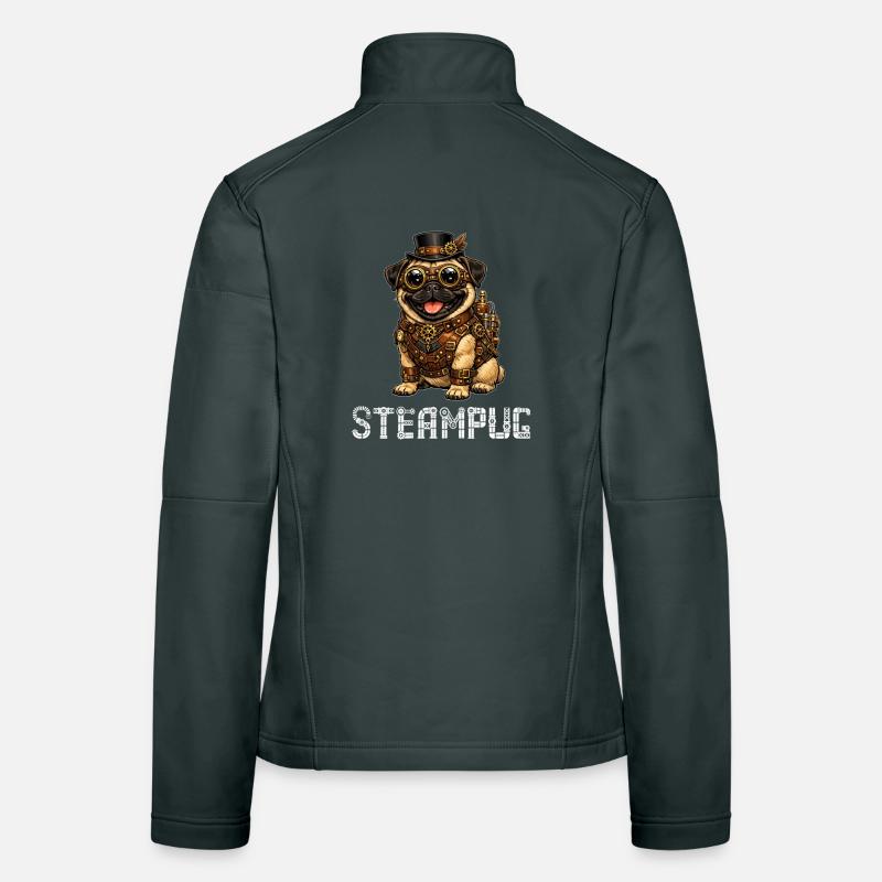 Steampug Steampunk Pug Mops Women's Softshell Jacket