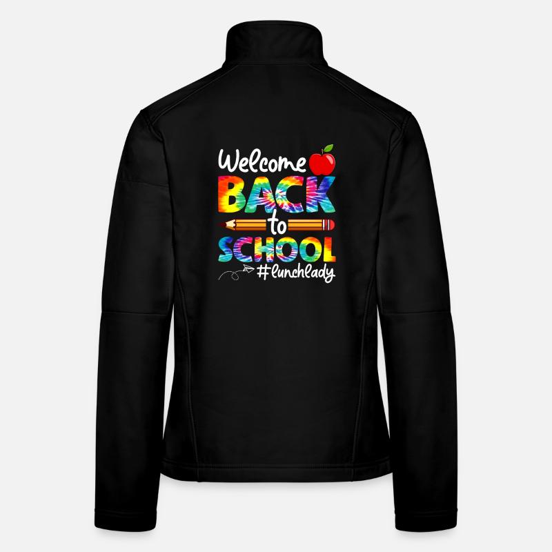Lunch Lady Crew Tie Dye Leopard Back to School Women's Softshell Jacket