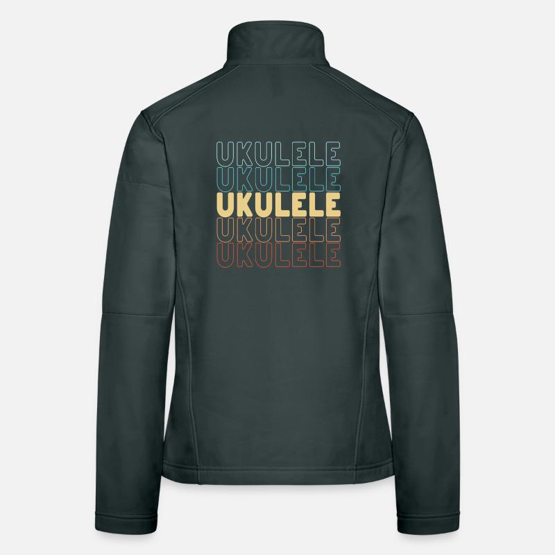 Typographie du ukulélé Veste en tissu softshell Femme