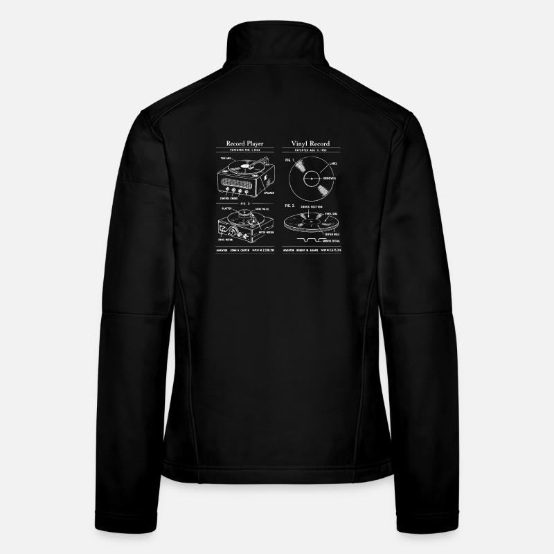 Retro-Plattenspieler-Bauplan Frauen Softshelljacke