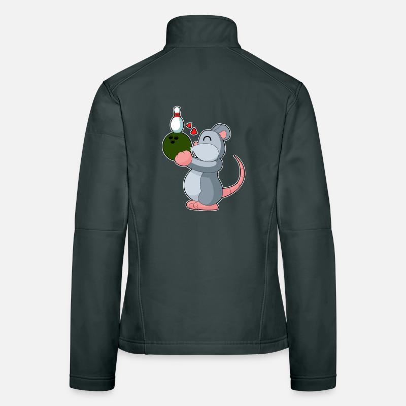 Maus Bowling Bowlingkugel Pin Frauen Softshelljacke