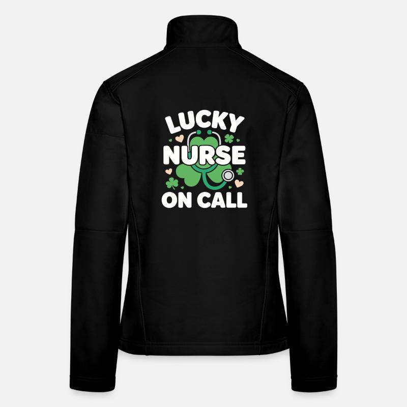 Infirmière chanceuse de garde pour la Saint-Patrick - Veste en tissu softshell Femme - noir