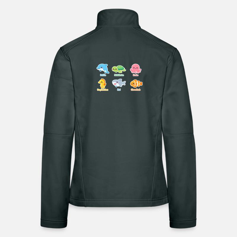 Cuddly Sea Creatures Sticker Women's Softshell Jacket