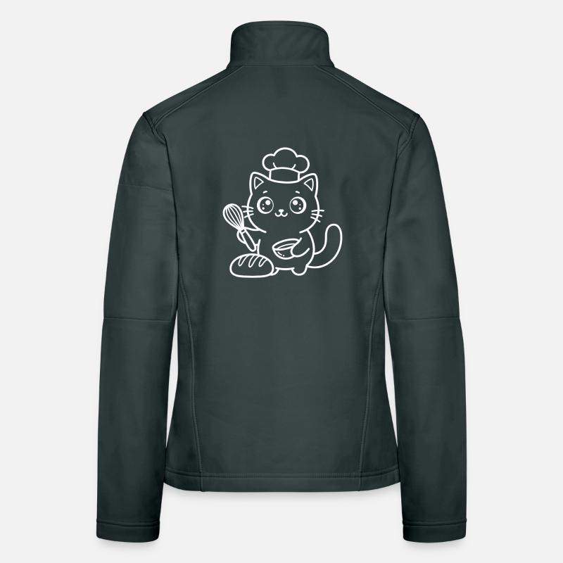 Bäcker Kawaii Katze Frauen Softshelljacke