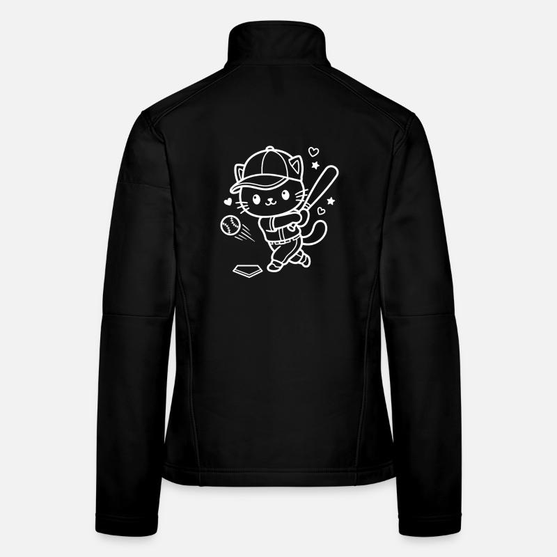 Kawaii Katze Baseball Spieler Frauen Softshelljacke