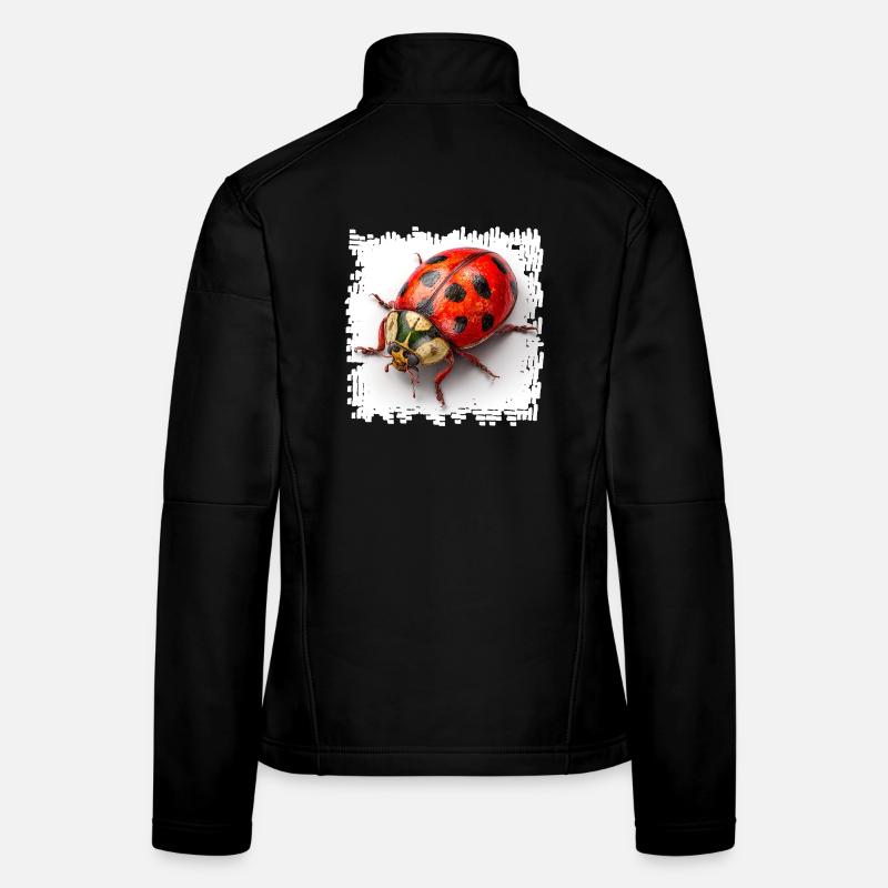 Red Ladybug Pattern Shirt Women's Softshell Jacket
