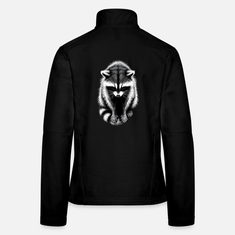 Racoon Schattenzeichnung Waschbär Frauen Softshelljacke