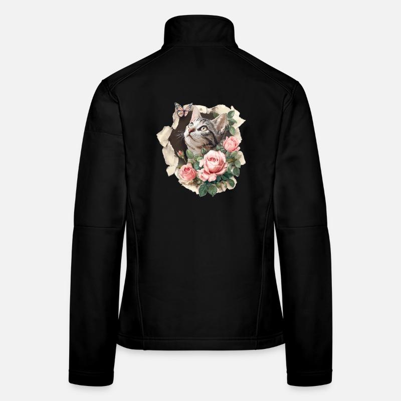 Cat and butterfly Women's Softshell Jacket